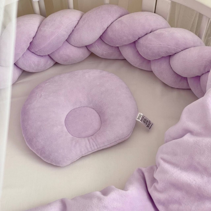 Set lenjerie pentru Patut Bebe din 6 piese Iepuras mov (18)